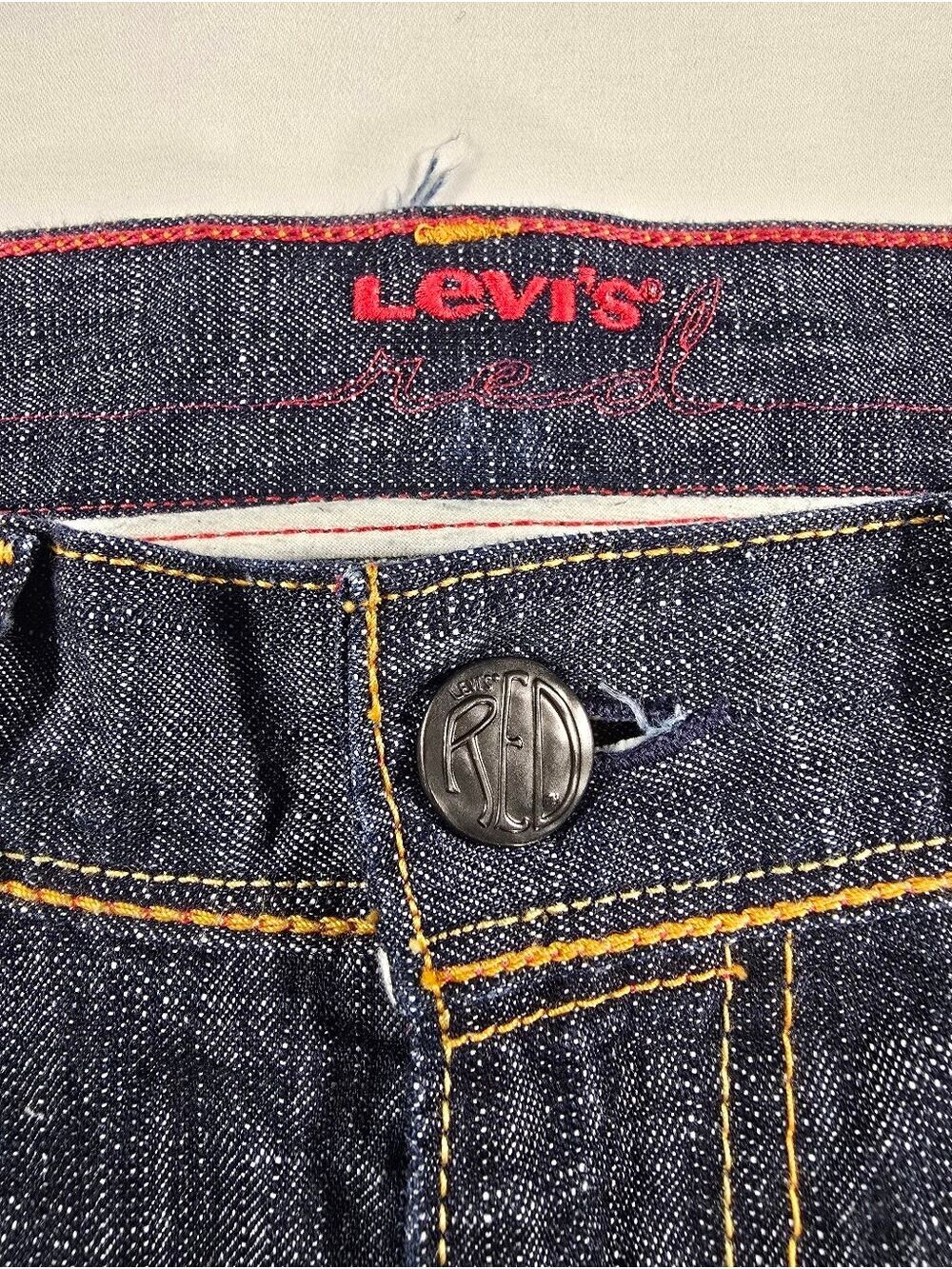 Vintage Levi's Red Line Collection Jeans Boot Cut Men’s 34x30 Dark Wash Y2K RARE - Picture 2 of 16